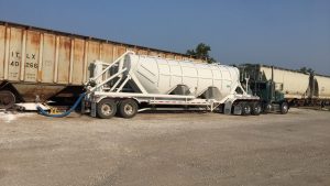 Truck unloading liquid.